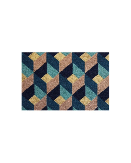 IDMAT Tapis coco blanchil sur semelle latex 40x60cm géométrie