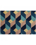 IDMAT Tapis coco blanchil sur semelle latex 40x60cm géométrie