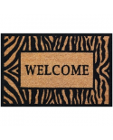 IDMAT Tapis coco naturel 40x60 cm épaisseur 15 mm welcome zèbre