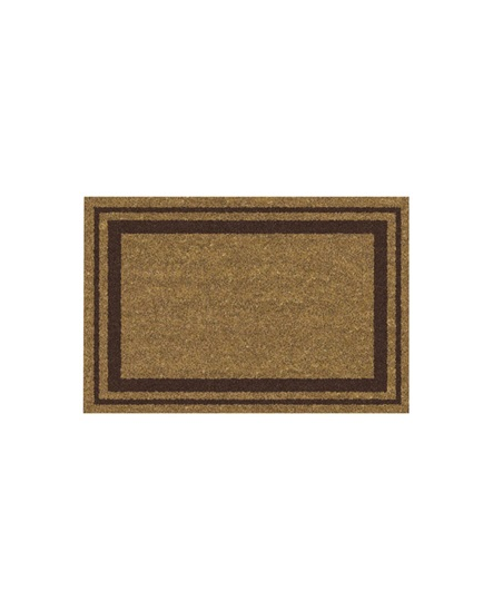 IDMAT Tapis coco naturel 40x60cm épaisseur 15 mm bord marron