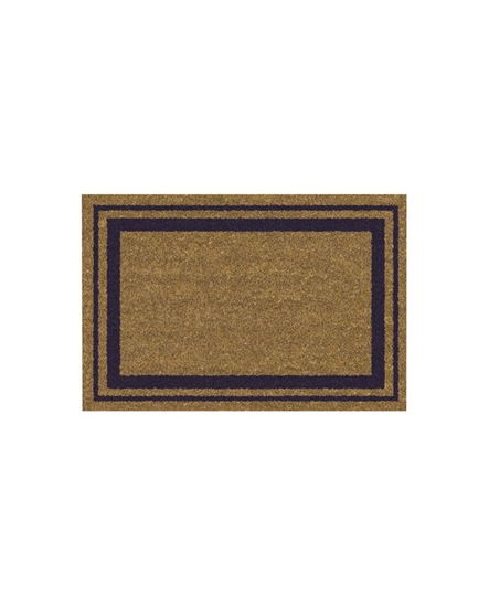 IDMAT Tapis coco naturel sur pvc 40x60cm ep. 15 mm bord bleu